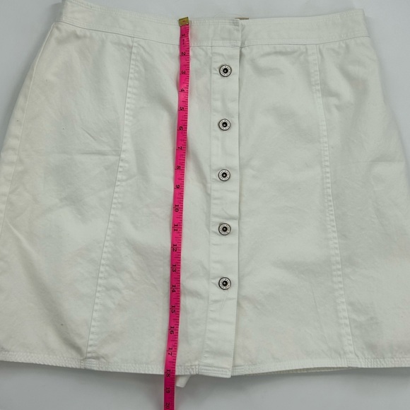 Kate Hill Petite Skort Women's 14P (Waist 32in) Ivory, Cotton Twill Front Snaps - Picture 10 of 12